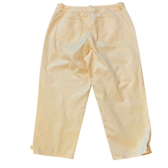 Talbots Pale Yellow Cropped Pants with Button Hem Size 12 Petite - Picture 2 of 16